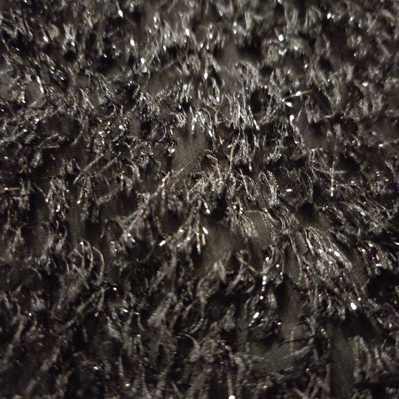 Serious | fuzzy sparkly black mini dress | adjustable strap - Picture 5 of 16